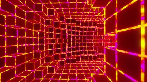 Bright Neon Disco Party Room Vj Loop 4K