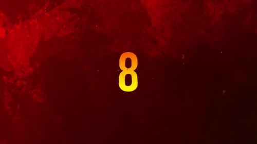 Fiery Grunge Countdown Timer with Textured Numbers