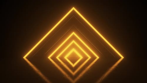 Pyramide bestehend aus orangefarbenen neonleuchtenden Lichtstreifen