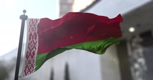 Realistic 3D Waving Flag of Belarus Animation