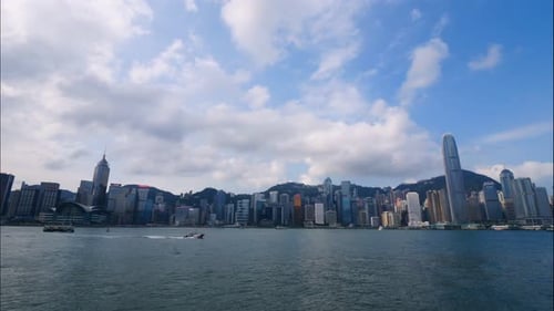 Beautiful building and architecture around Hong kong city skyline