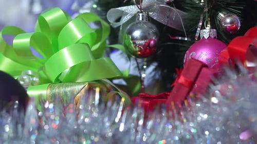 Christmas Presents and Ornaments Under the Tree