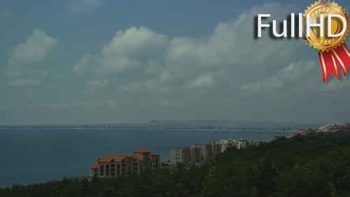 Panoramic View to the Golden Sands Sea Coast in