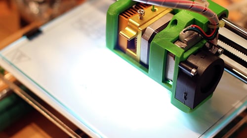 Close Up of 3D Printer Head Working