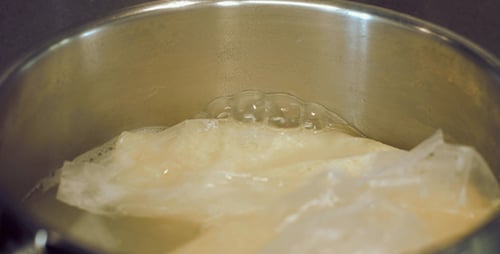 Boiling Food Inside a Plastic Bag in Pot