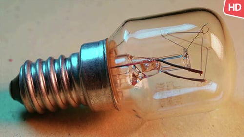 Close Up of an Incandescent Light Bulb