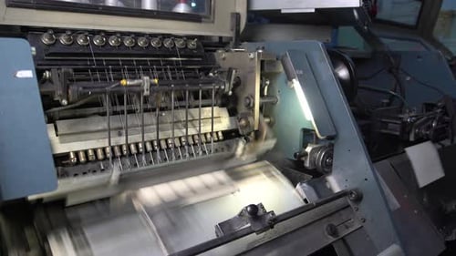 Book Is Printed On Printing Press