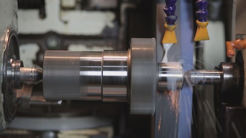 Close Up of Industrial Metal Grinding Machine