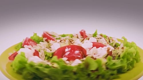 Zubereitung Sommersalat auf der Spinnplatte