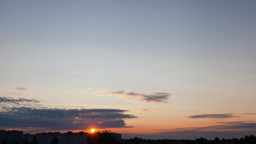 City Sunrise Time Lapse with Colorful Clouds