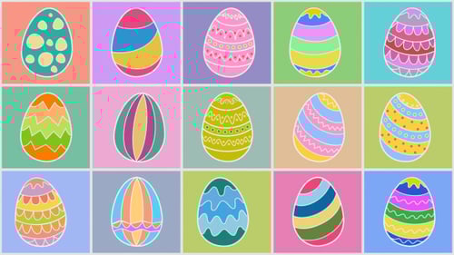 Dynamic Flat Design Easter Eggs Background Collection