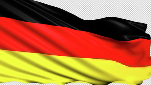 Germany National Flag Waving Seamlessly with Alpha Channel