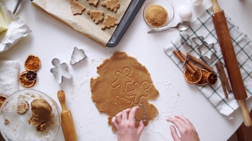 Holiday Cookie Making From Above