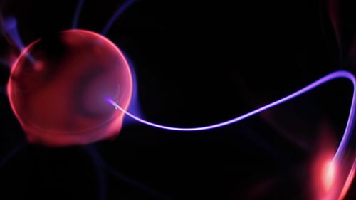 Illuminated Plasma Ball with Glowing Light Streaks