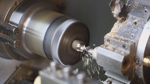 Lathe Factory Machine Working On Metal 2