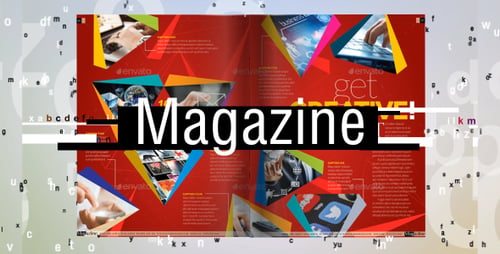 Magazine Dynamic Page Turn Layout with Geometric Elements