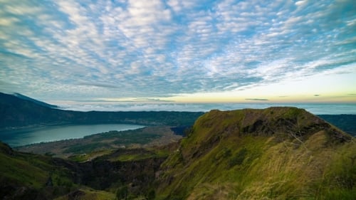 . Batur Volcano Crater Overlooking Lake Batur. 15 July 2015, Bali, Indonesia