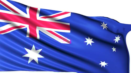 Australian Flag Waving Realistic 3D Animation