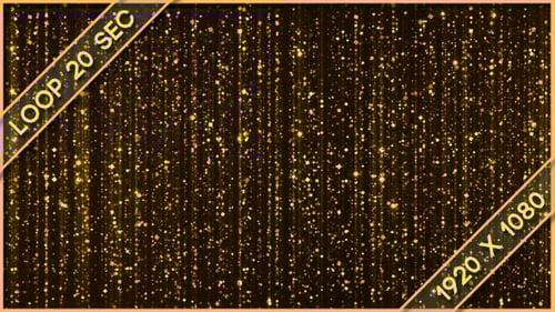 Golden Shimmering Glitter Particles Falling Seamless Loop