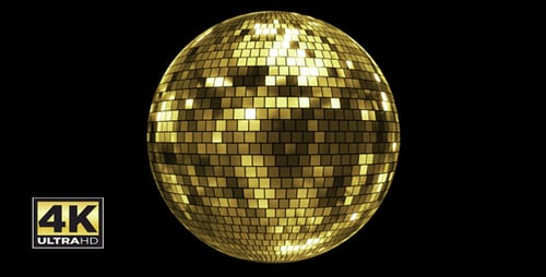 Golden Disco Ball Spinning Seamless Loop Animation