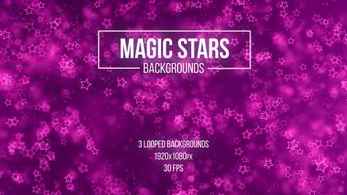 Abstract Glowing Stars Looping Pink Purple Background