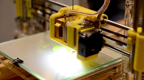 Close Up of a 3D Printer Head Printing