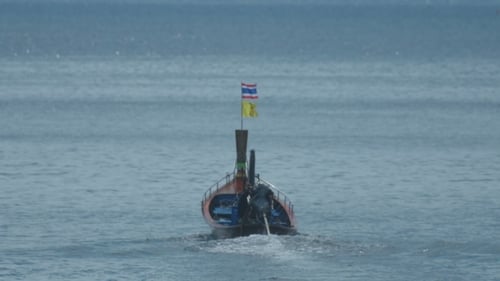 Thai Boat Sails From Karon Beach