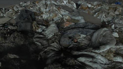 Aerial View of Large Waste Pile