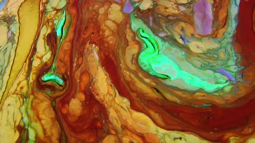 Swirling Acrylic Paints Creating Abstract Patterns