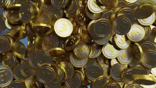 Falling Gold Coins Accumulation Business Background