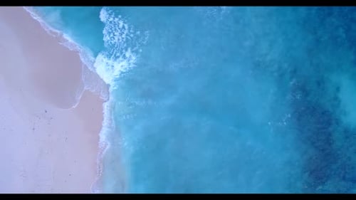 Aerial top view seascape of paradise coast beach adventure by clear sea and bright sand background o