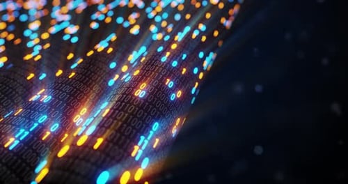 Futuristic Binary Code Data Stream Background Loop