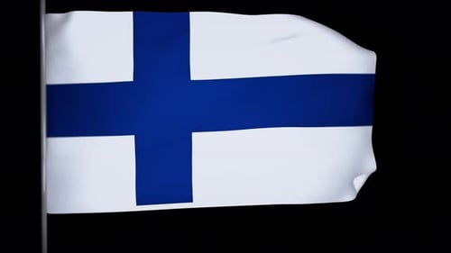 Realistic Waving Flag of Finland Animation