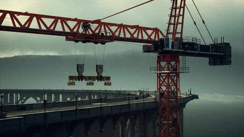 Puente de la autopista en construcción