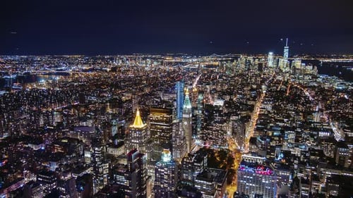 USA New York City Manhattan Aerial Panorama Cityscape Skyline