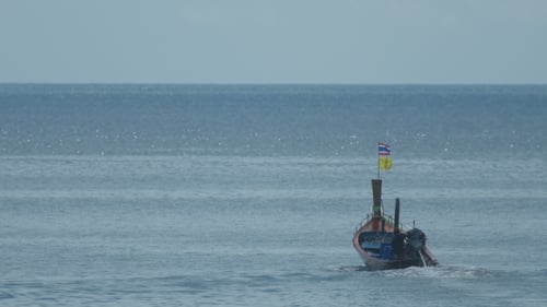 Thai Boat Sails From Karon Beach