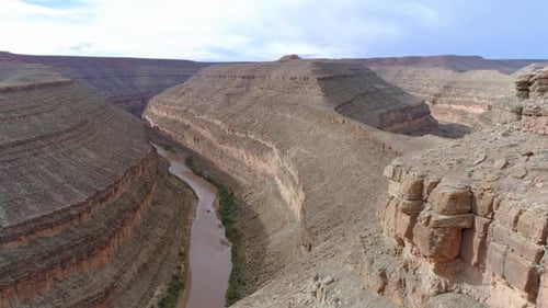 Winding Narrow Riverbed of Colorado River. Grand Canyon National Park, Arizona. USA