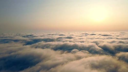 Aerial View of Clouds at Sunrise or Sunset