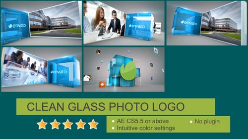 Clean Glass Corporate Logo Photo Reveal