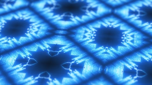 Futuristic Blue Geometric Grid Loop Background