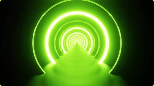 Green Toxic Tunnel Ring Background Vj Loop 4K