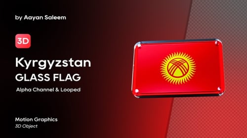Kyrgyzstan Flag: Glossy 3D Animation