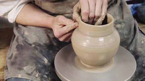 The Potter Makes a Pot Of Wet Clay, Handmade Crafts