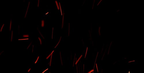Rising Fiery Sparks and Embers on Black