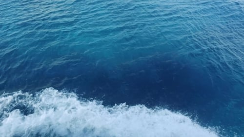 Blue Sea Water With Boat Trace 2