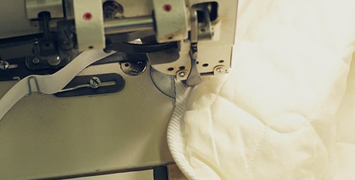 Close-Up of Industrial Sewing Machine in Operation