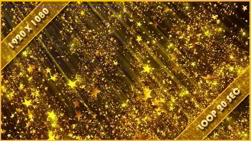 Sparkling Golden Star Rain Loop Background