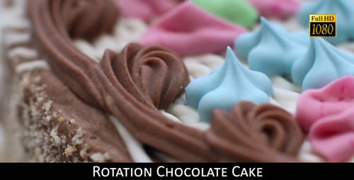 Cake Decorated with Colorful Chocolate Icing Swirls