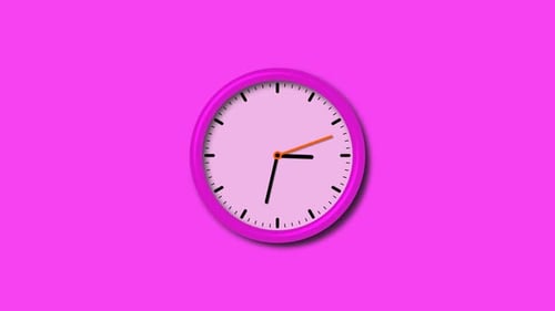Nouvelle horloge murale 3D à décompte de couleur rose isolée