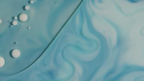 Abstract Blue and White Swirling Fluid Art